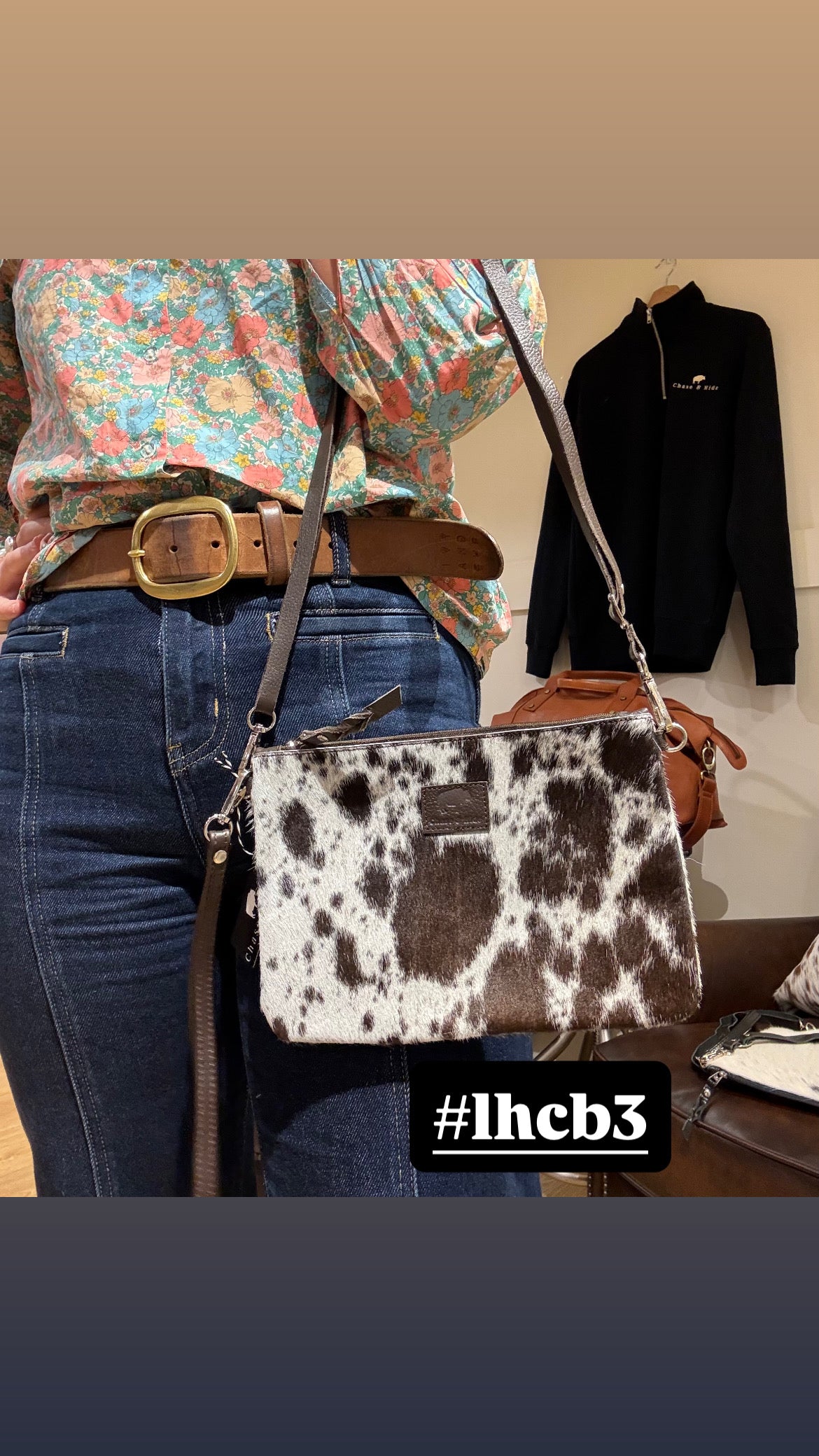 Large Hide Clutch/ Crossbody bag 