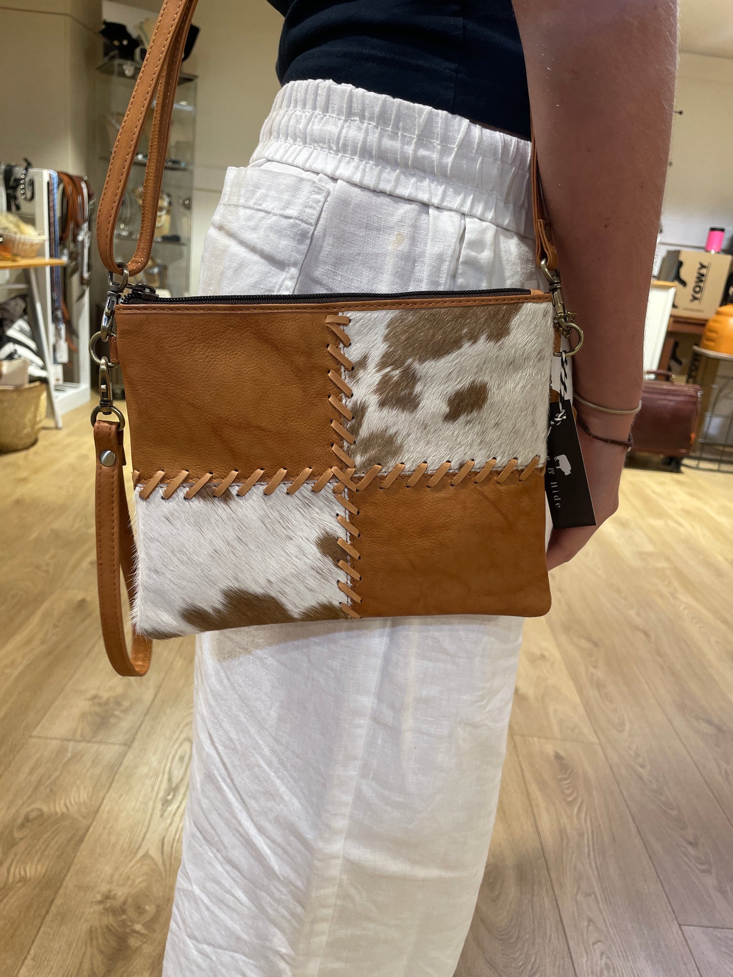 Boho Cowhide Clutch Bag 