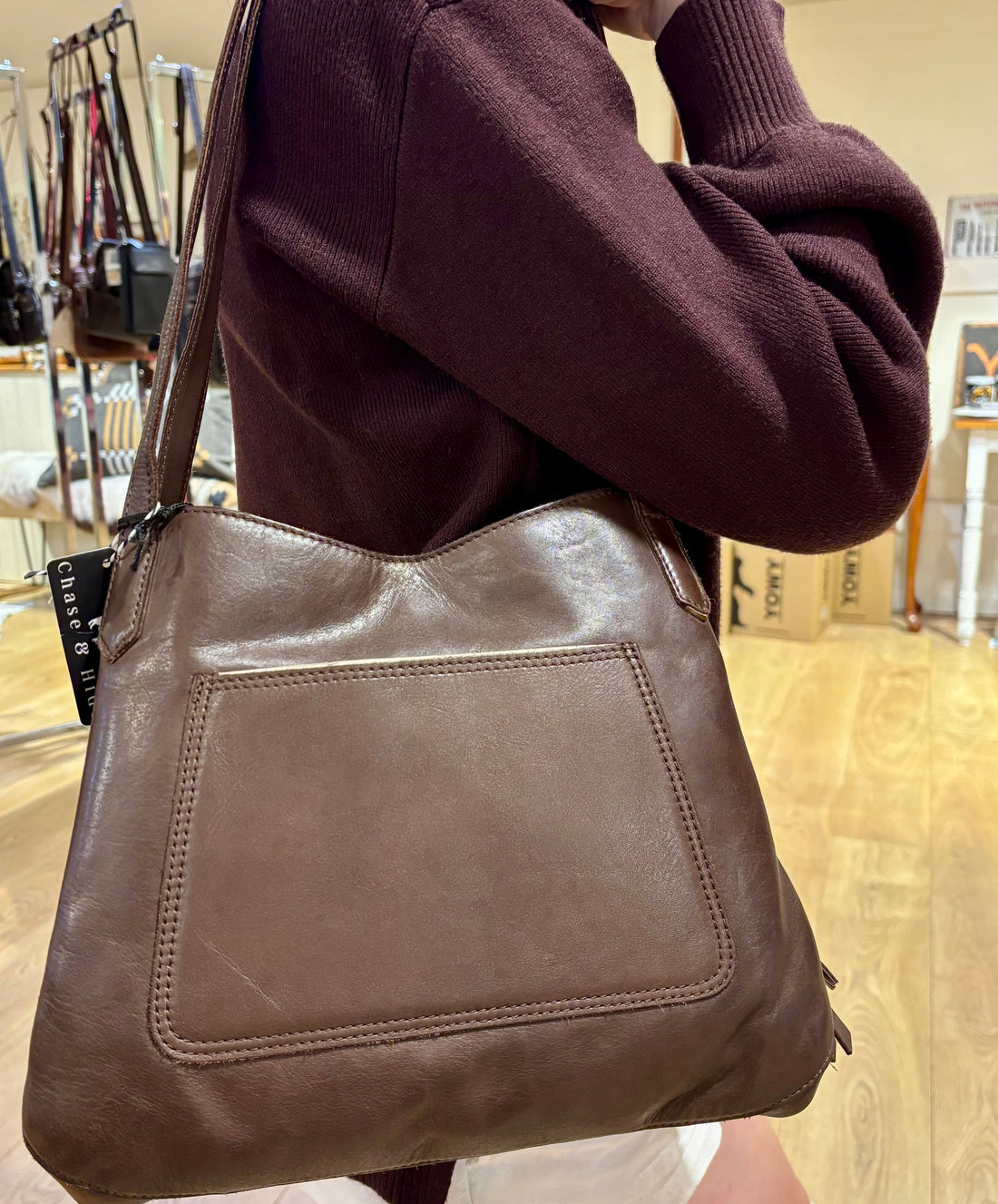 Chocolate leather Handbag 