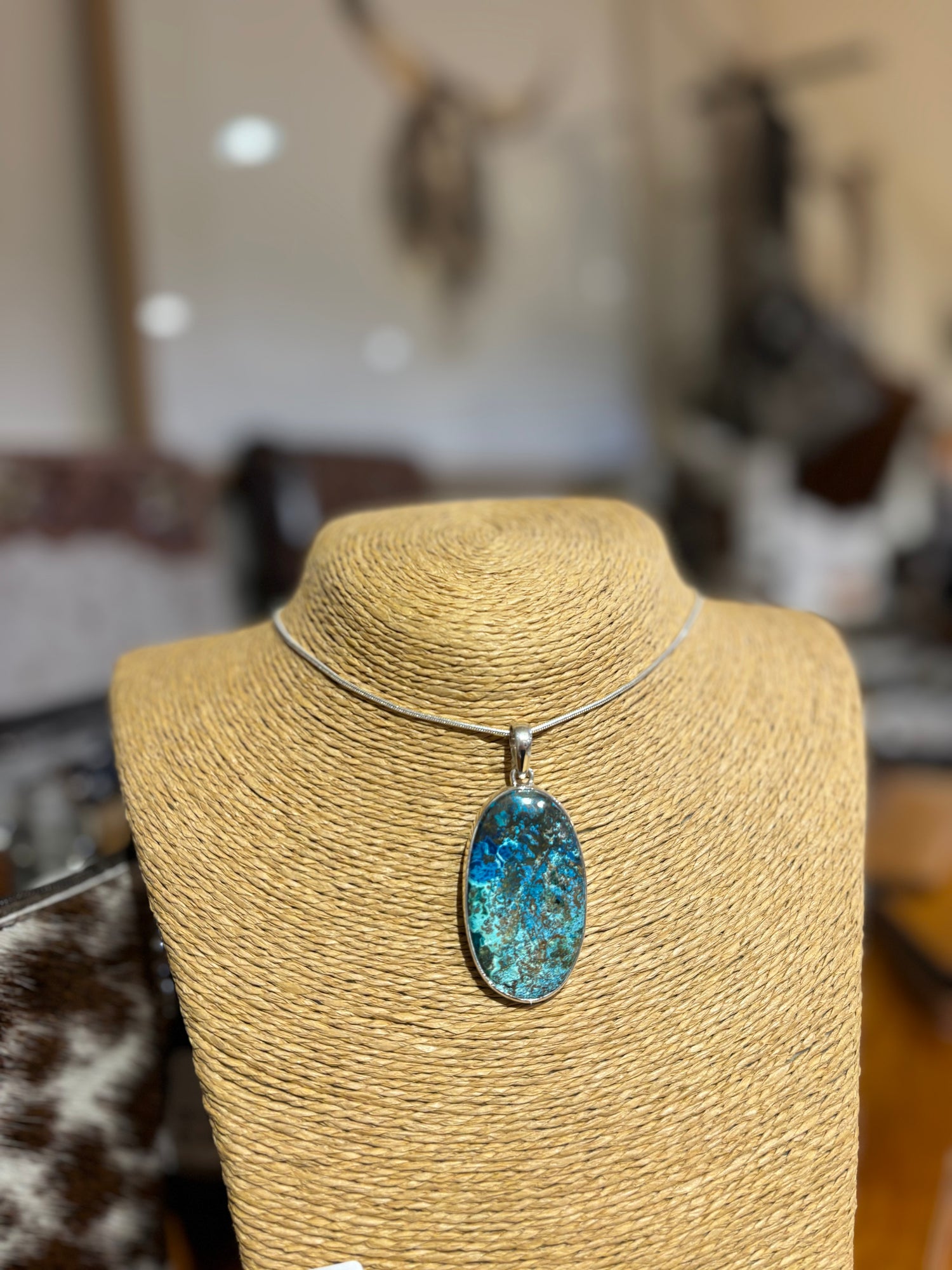 Shattuckite Pendant Necklace 