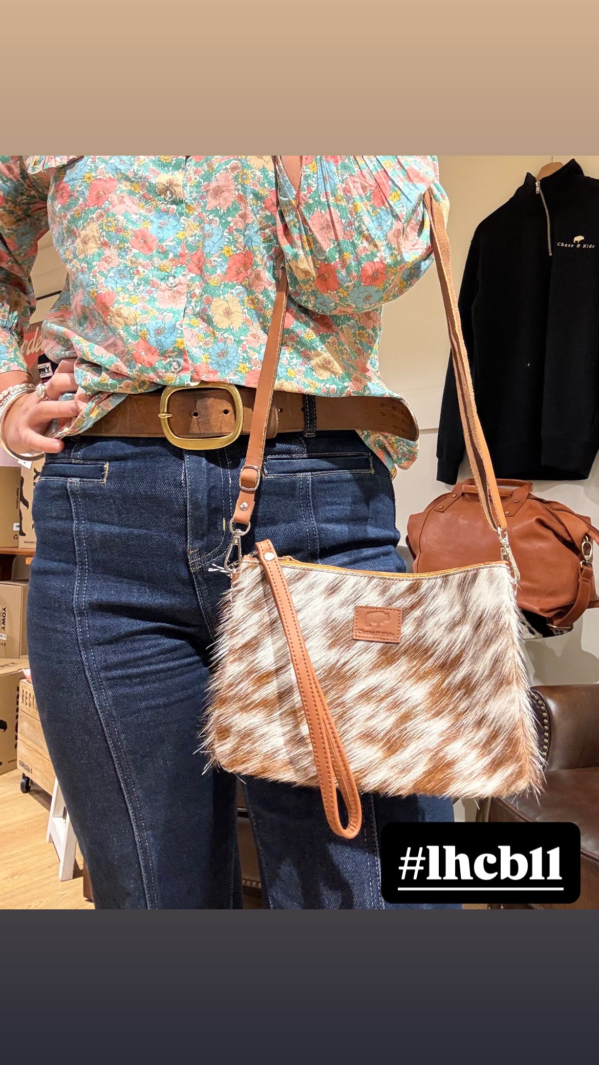 Large Hide Clutch/ Crossbody bag 