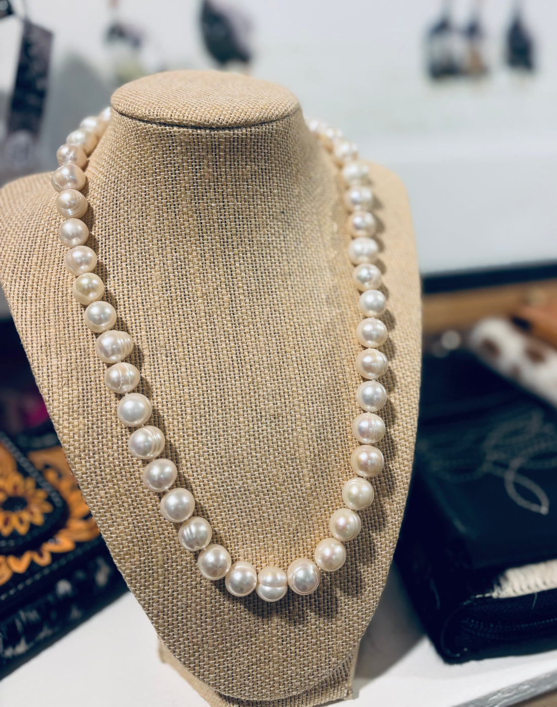 White Freshwater potato pearl necklace 