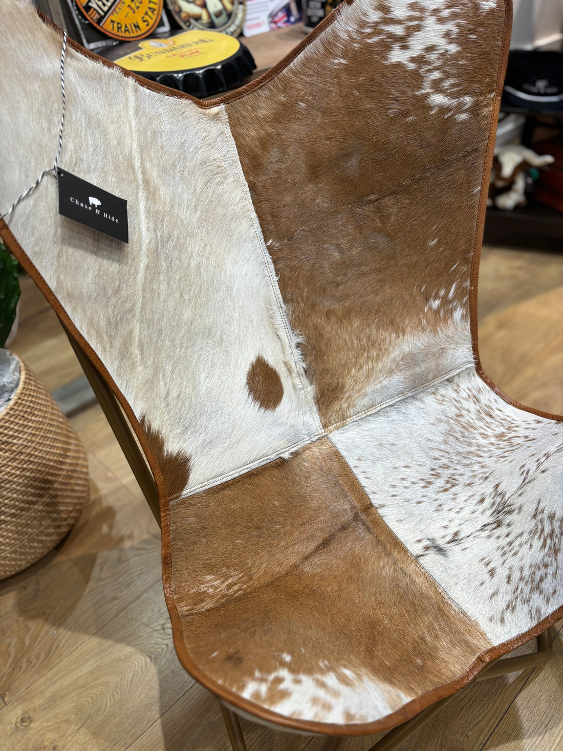 Goat hide butterfly chairs 
