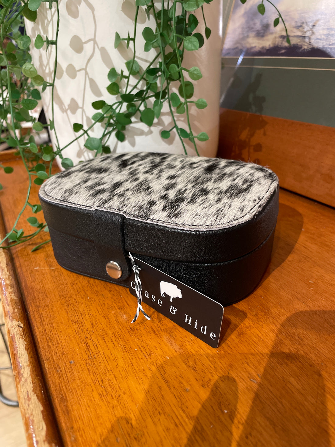 Small Hide and Leather Jewellery Box