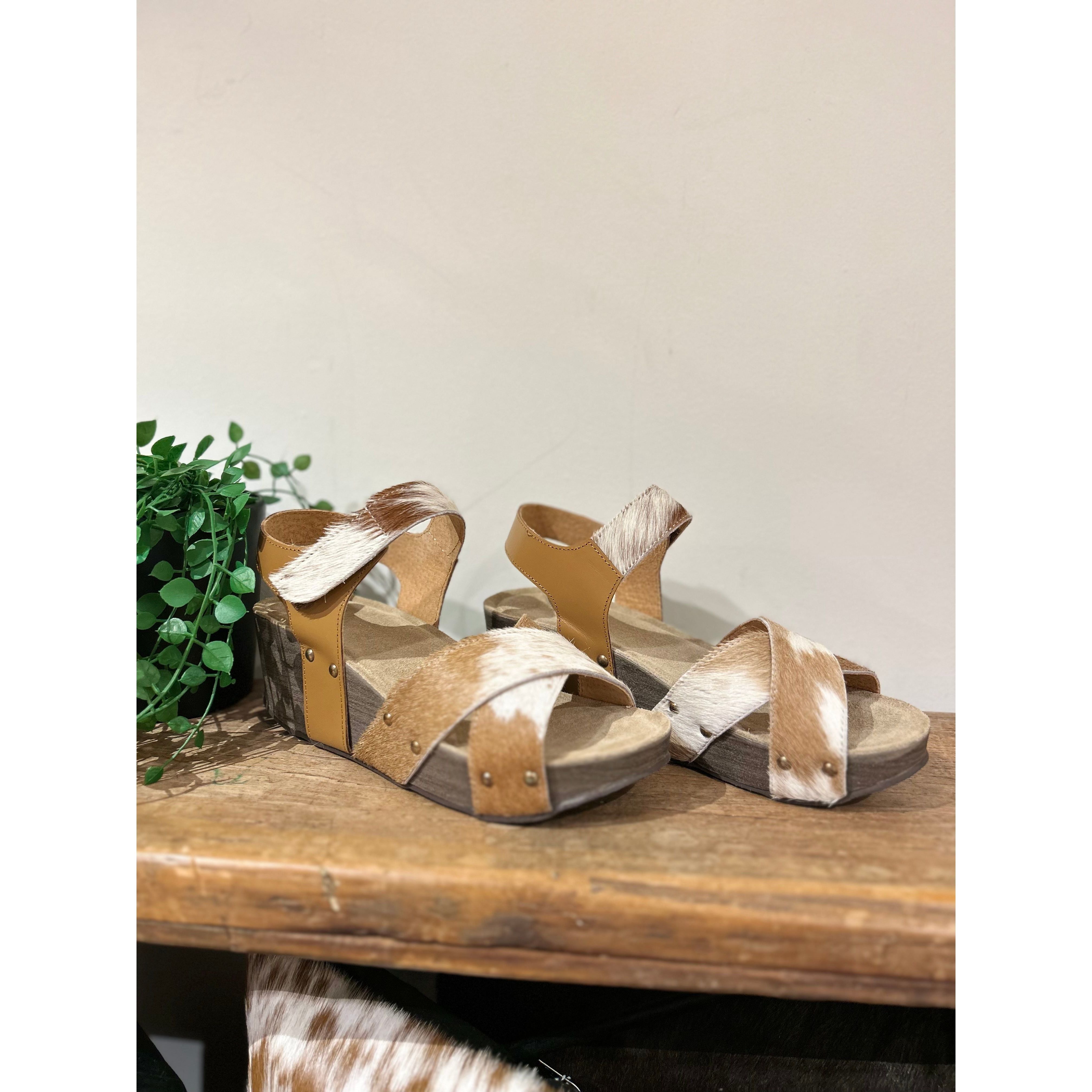 Tan Cowhide Wedges Size 40 W2 Chase Hide Pty Ltd