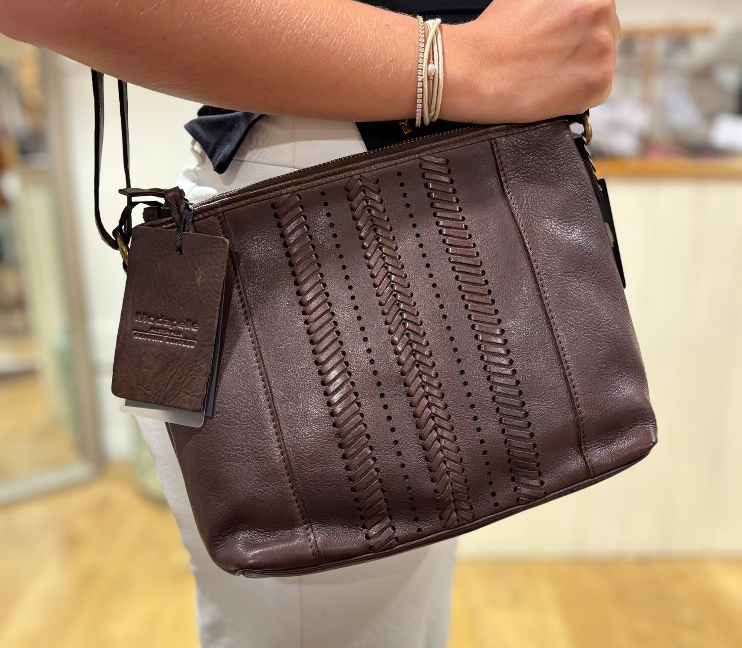 Brown Leather crossbody 