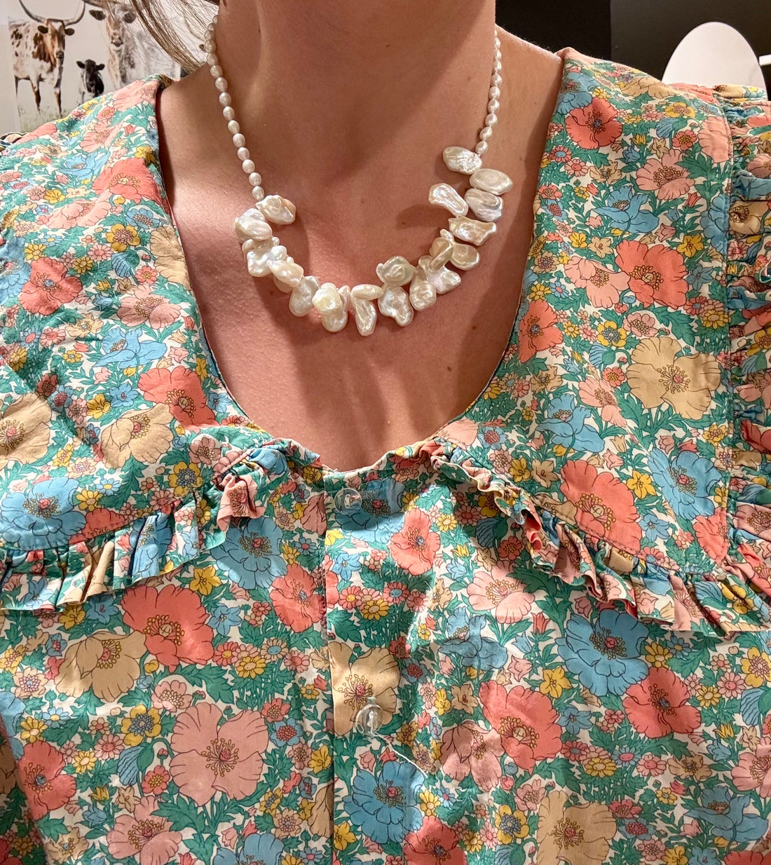 Keshi and Rice Pearl Natural necklace 