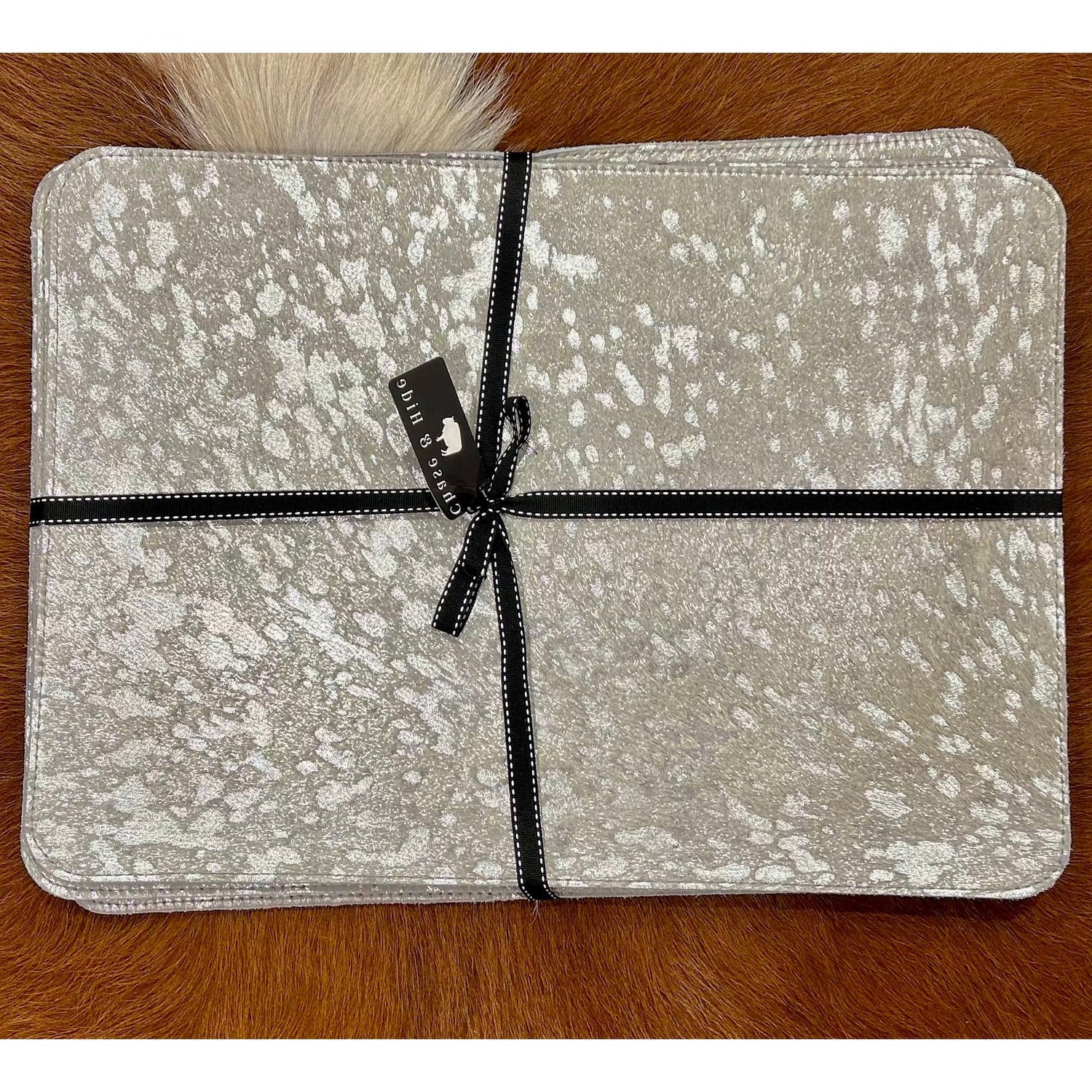 Silver Fleck cowhide placemats ( set of six) 