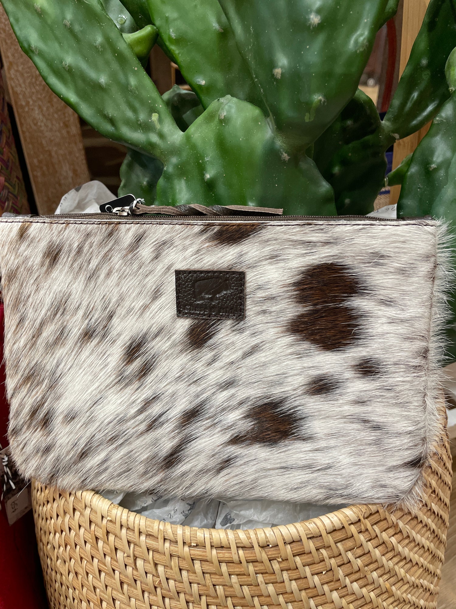Large Chocolate Hide Clutch 