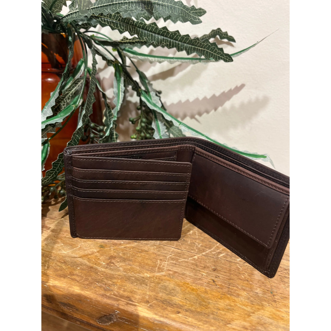 Chocolate Plain Leather Wallet 