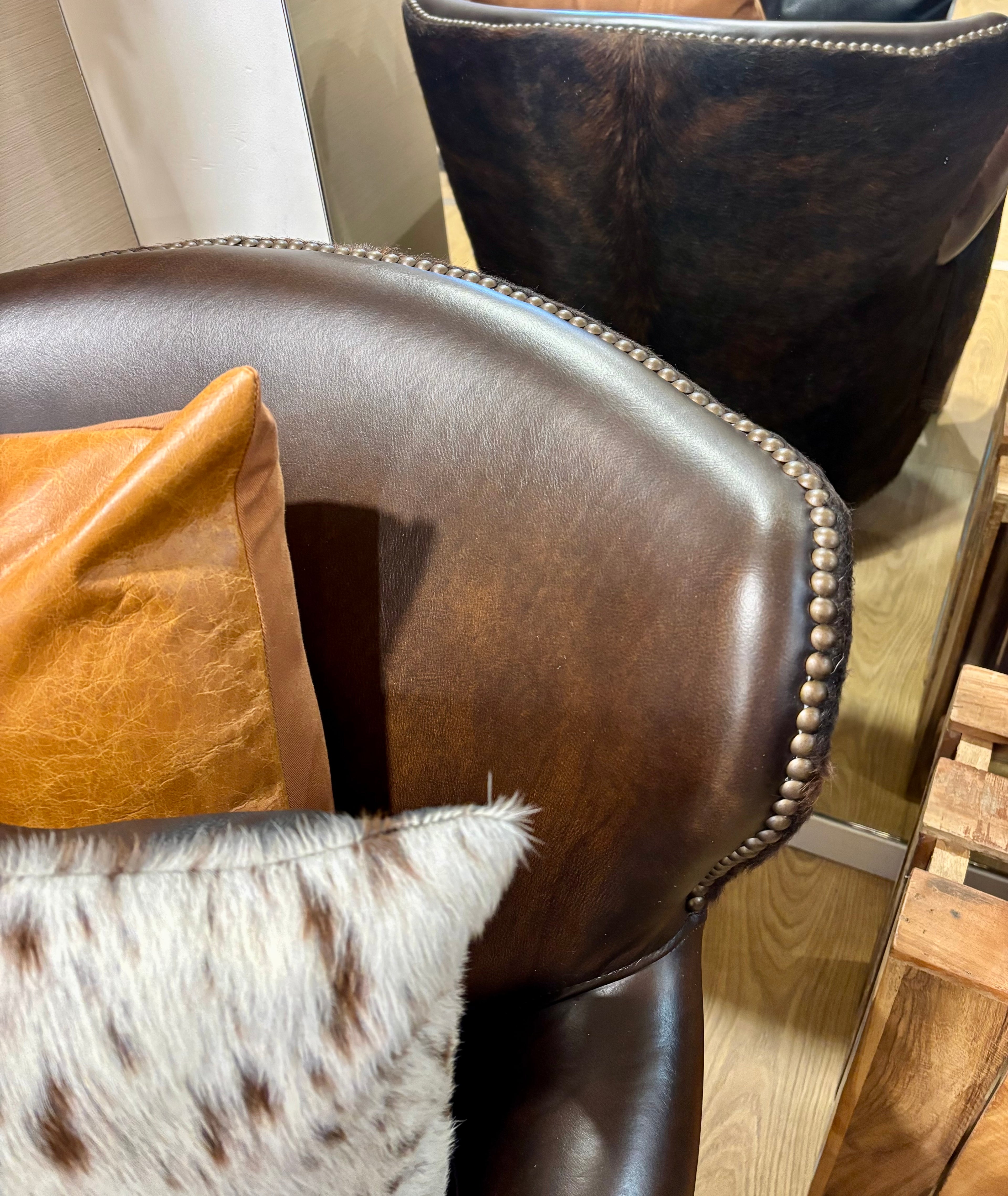 Cowhide Leather Arm Chair
