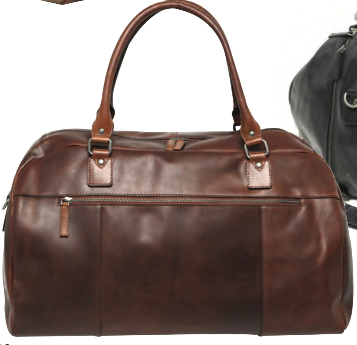 Brandy Leather Overnight Bag 