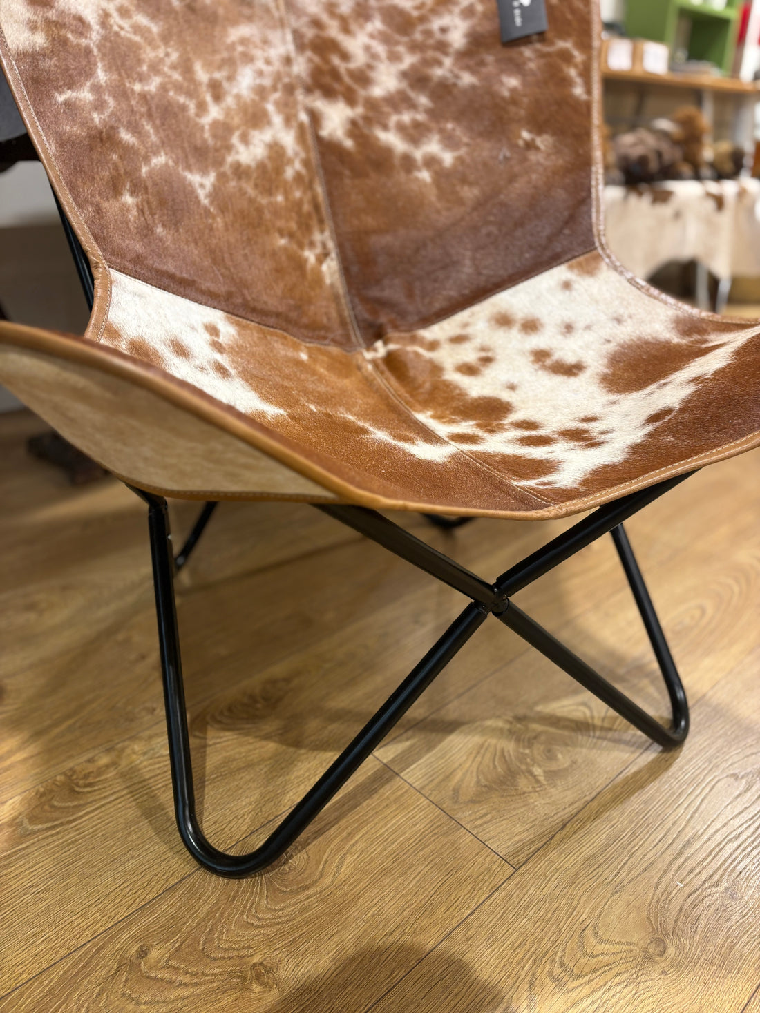 Cow Hide hide butterfly chair