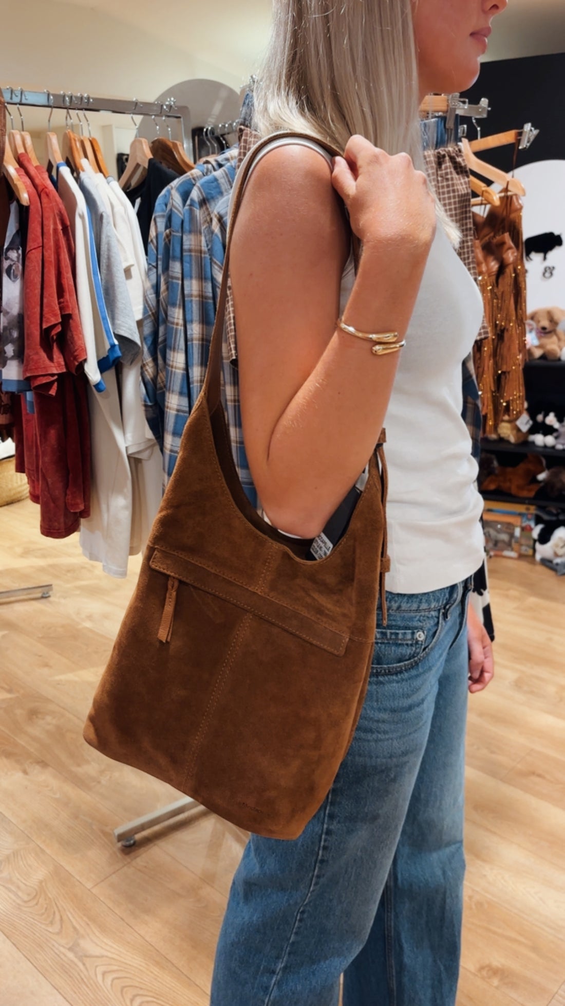 Tan Suede Handbag