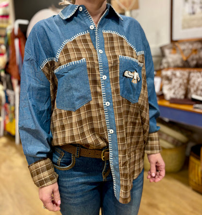 FAR MER Texas Yoke Button up (Eagle Plaid)