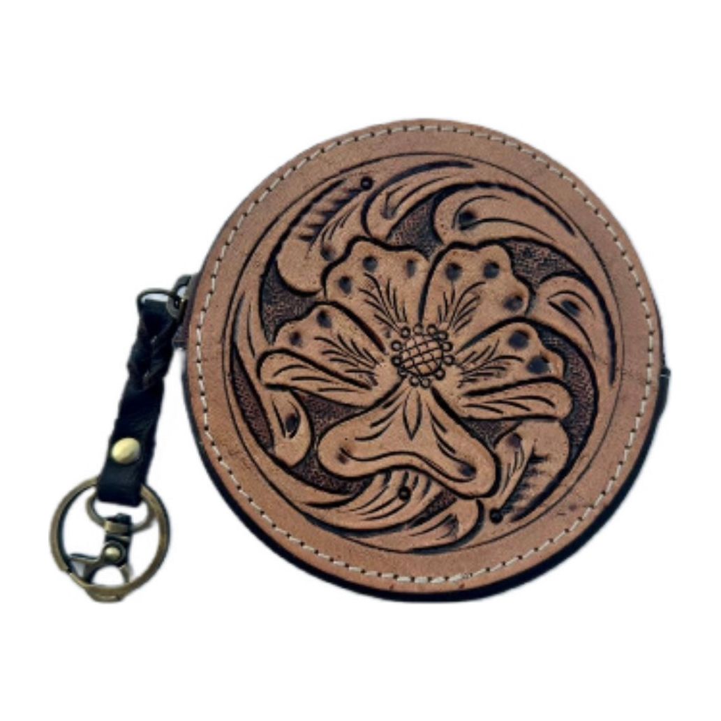 Circle Tooled Coin Purse 