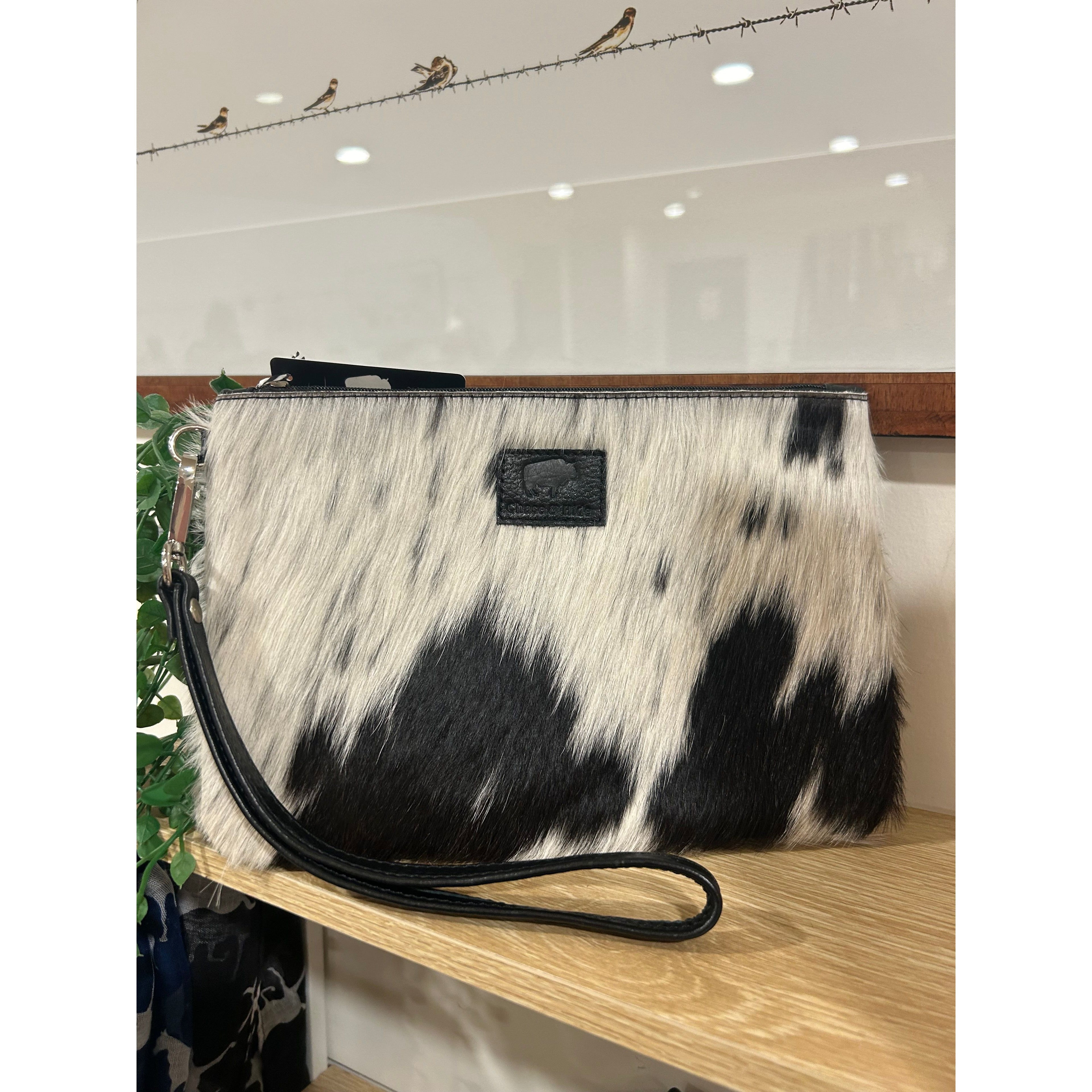 Large Hide Black Clutch 