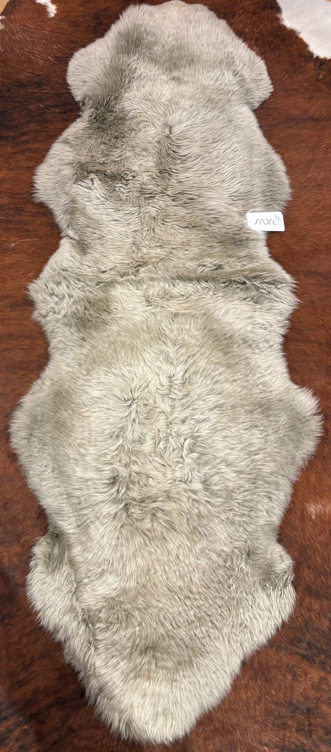 Long wool double sheepskin rug 