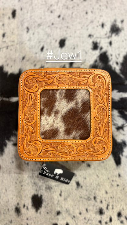 Tooled and Hide Jewellery Box 