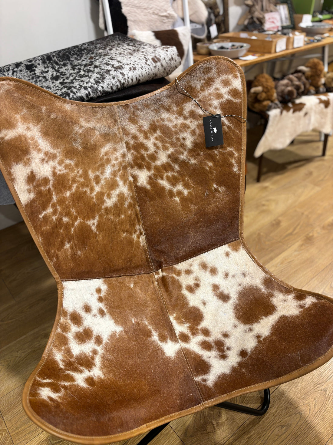 Cow Hide hide butterfly chair