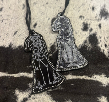 BC Cowgirl – Tooled Leather Bag Charm