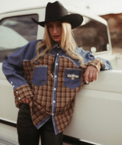 FAR MER Texas Yoke Button up (Eagle Plaid)  (PREORDER WILL BE EXPRESS POSTED ON ARRIVAL)
