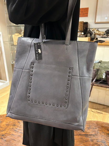 Steel Leather Stud Handbag 