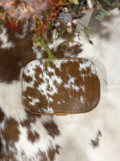Small Hide and Leather Jewellery Box 