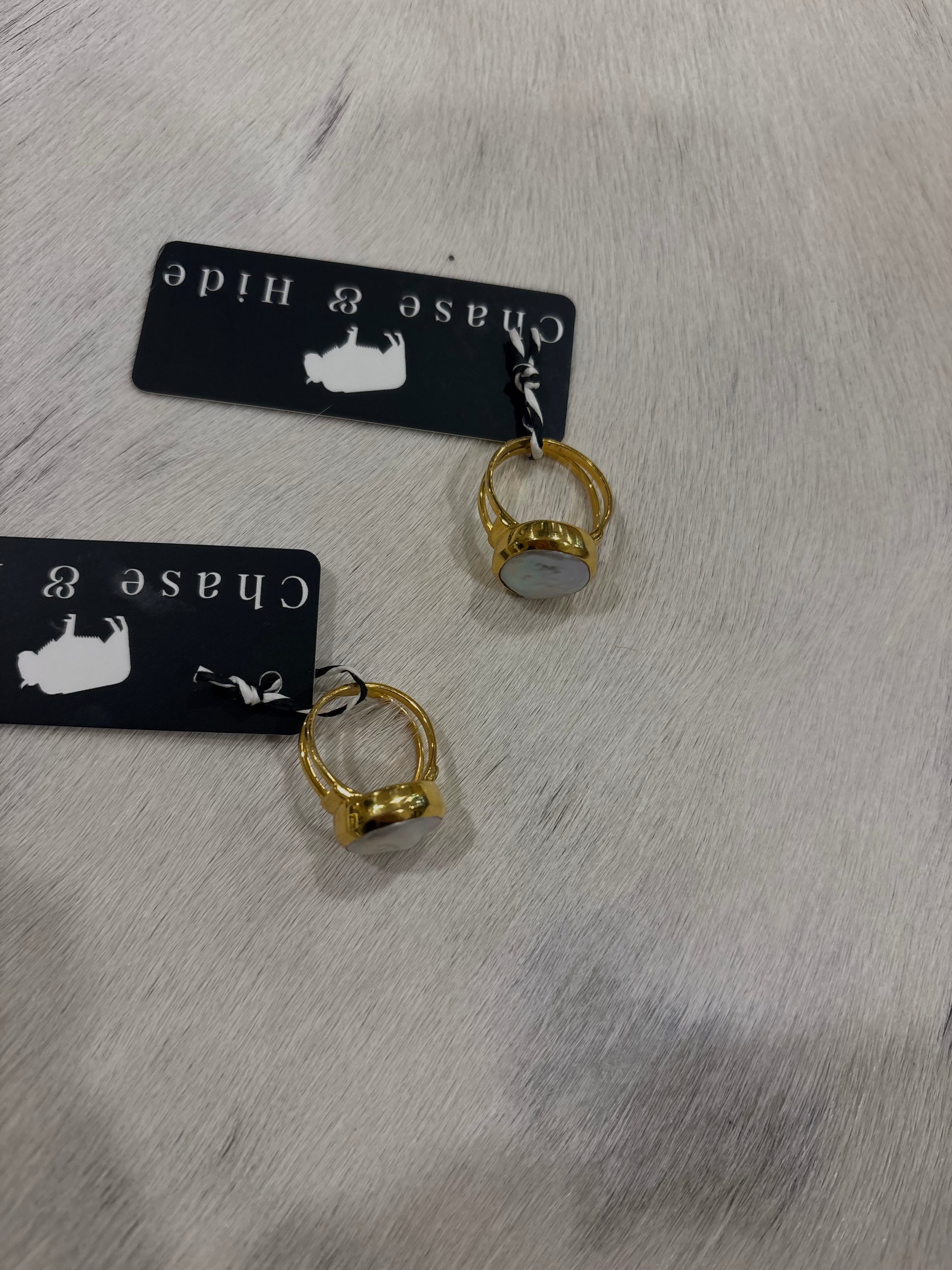 Freshwater Coin Pearl Gold Ring 