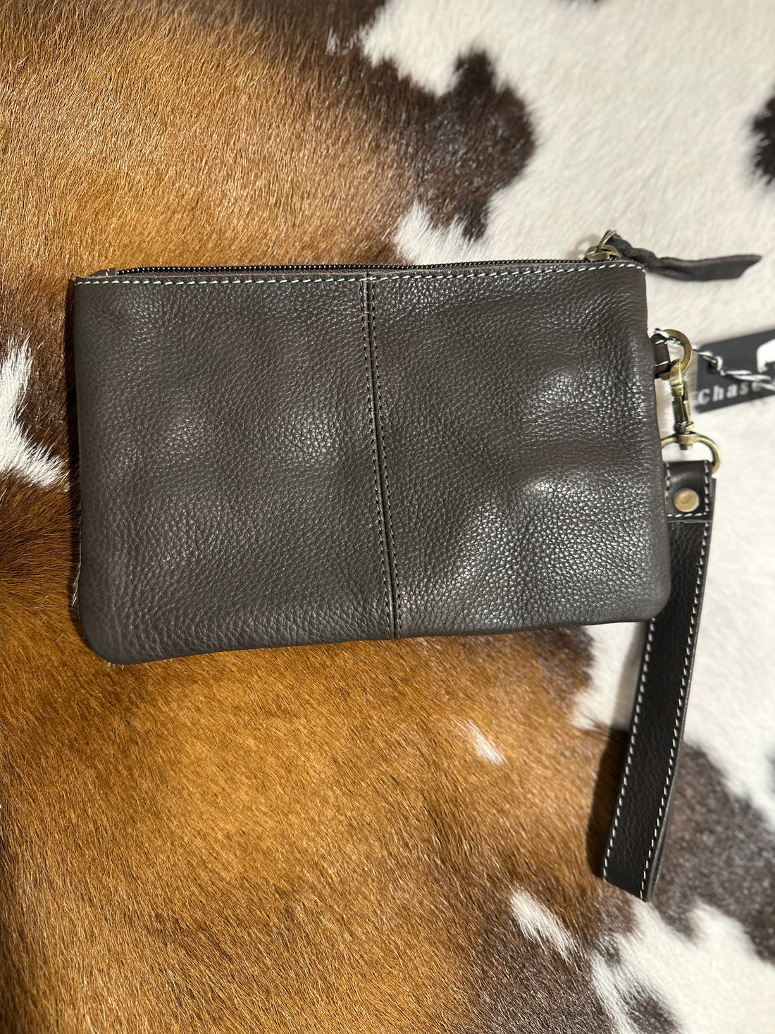 Mia Hide & tooled leather clutch