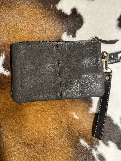Mia Hide &amp; tooled leather clutch 