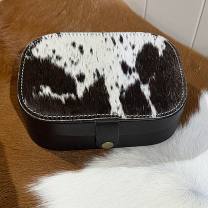 Small Cowhide &amp; leather Jewellery Box 