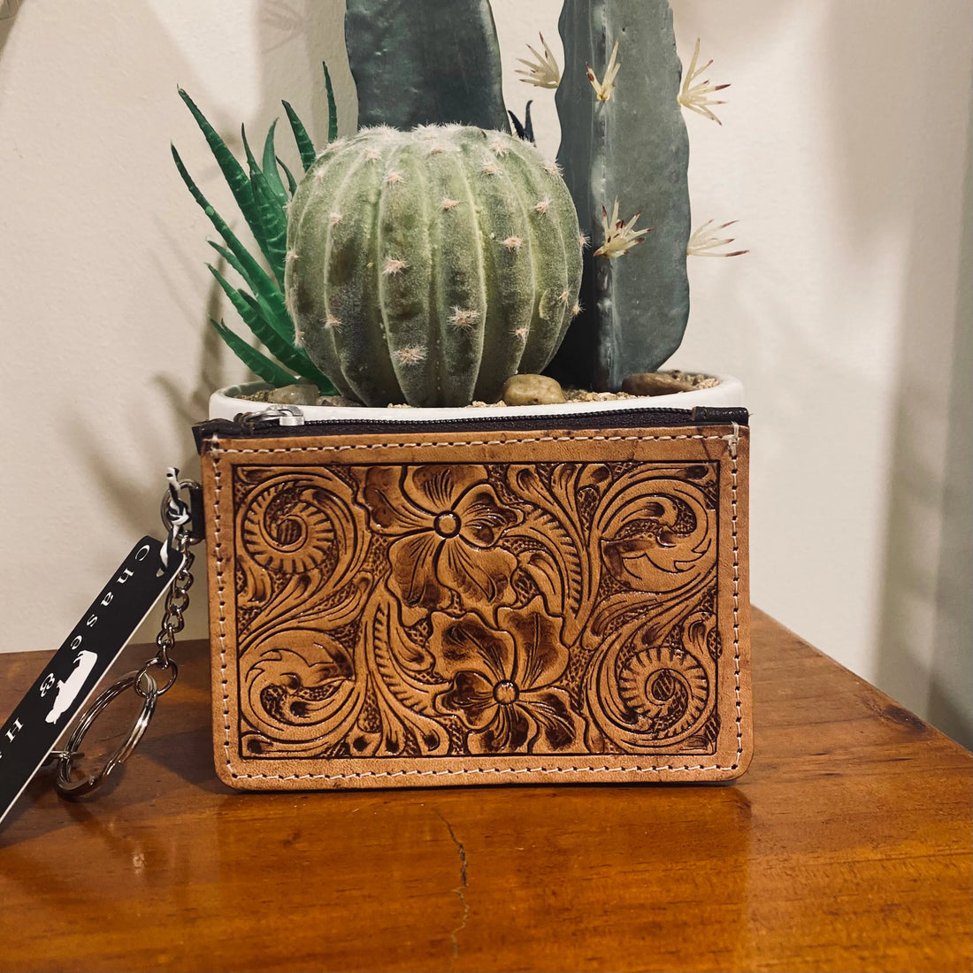 Tooled Leather Card Holder 