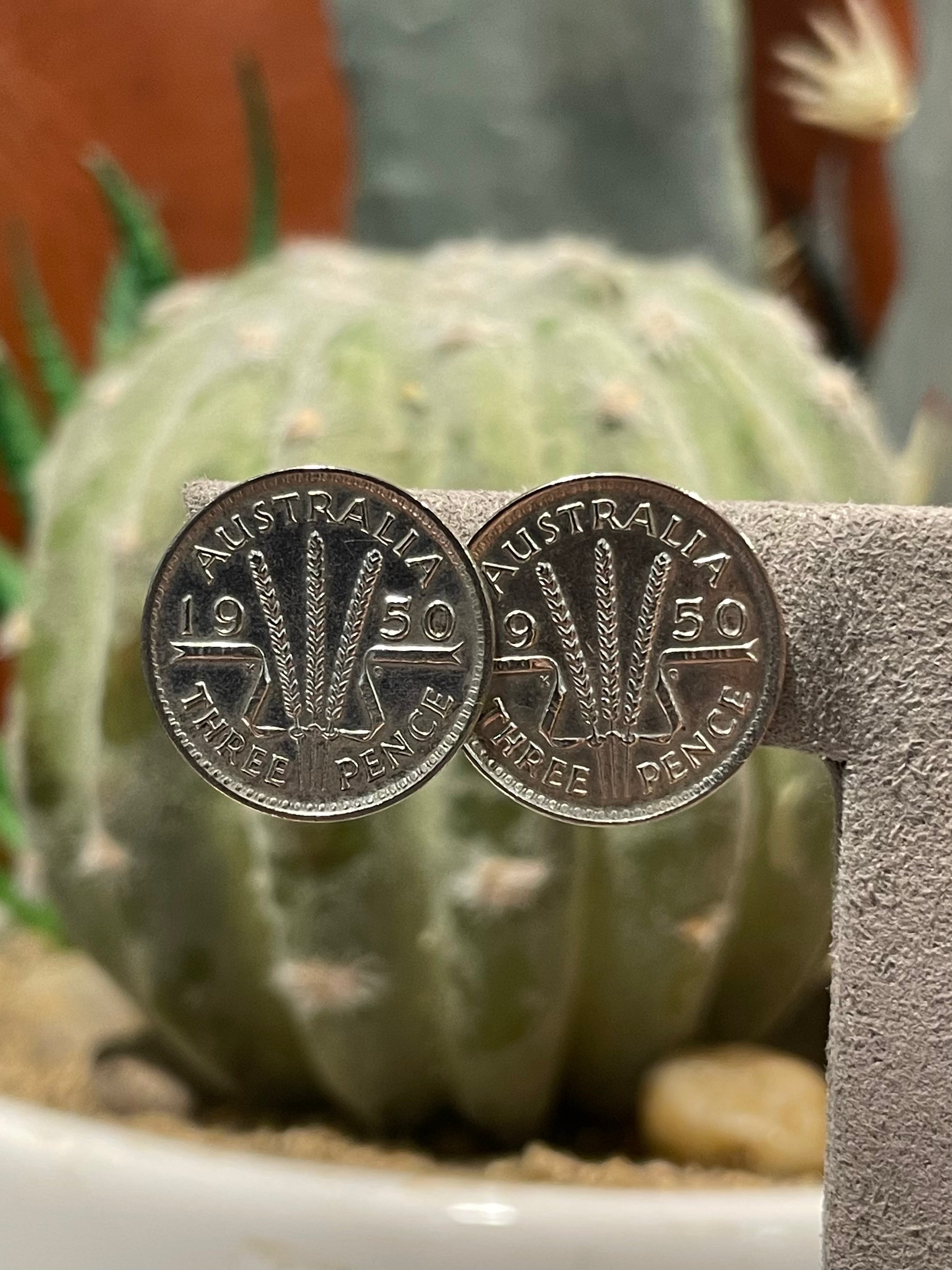 Three pence &amp; Six Pence Coin studs
