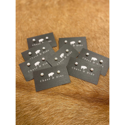 9mm Freshwater White pearl studs 