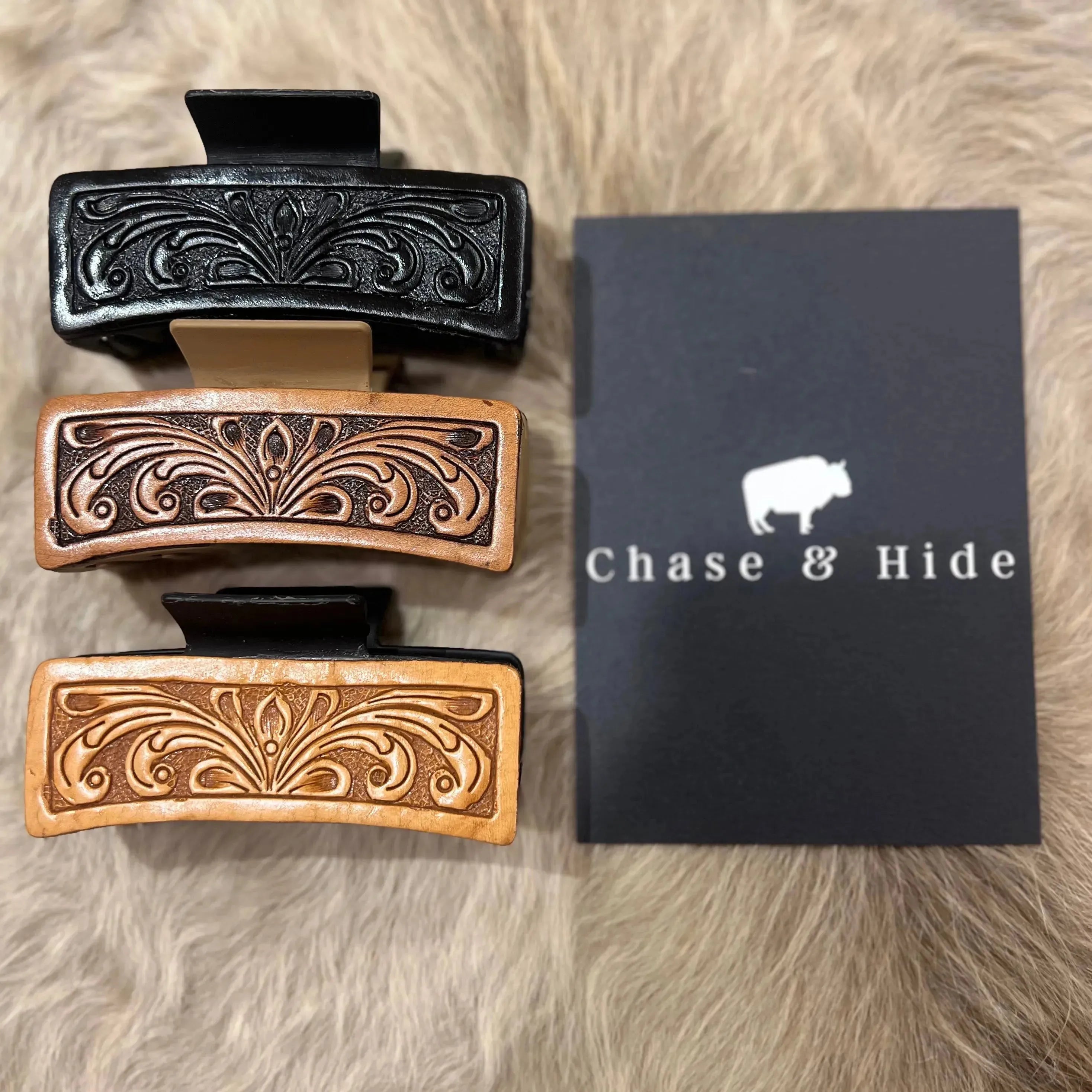 Tooling Leather Hair Clip