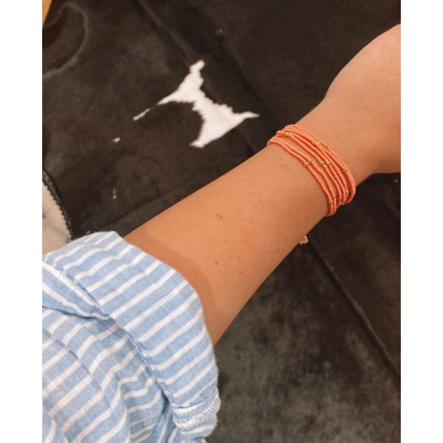 Layered Coral Bead Bracelet