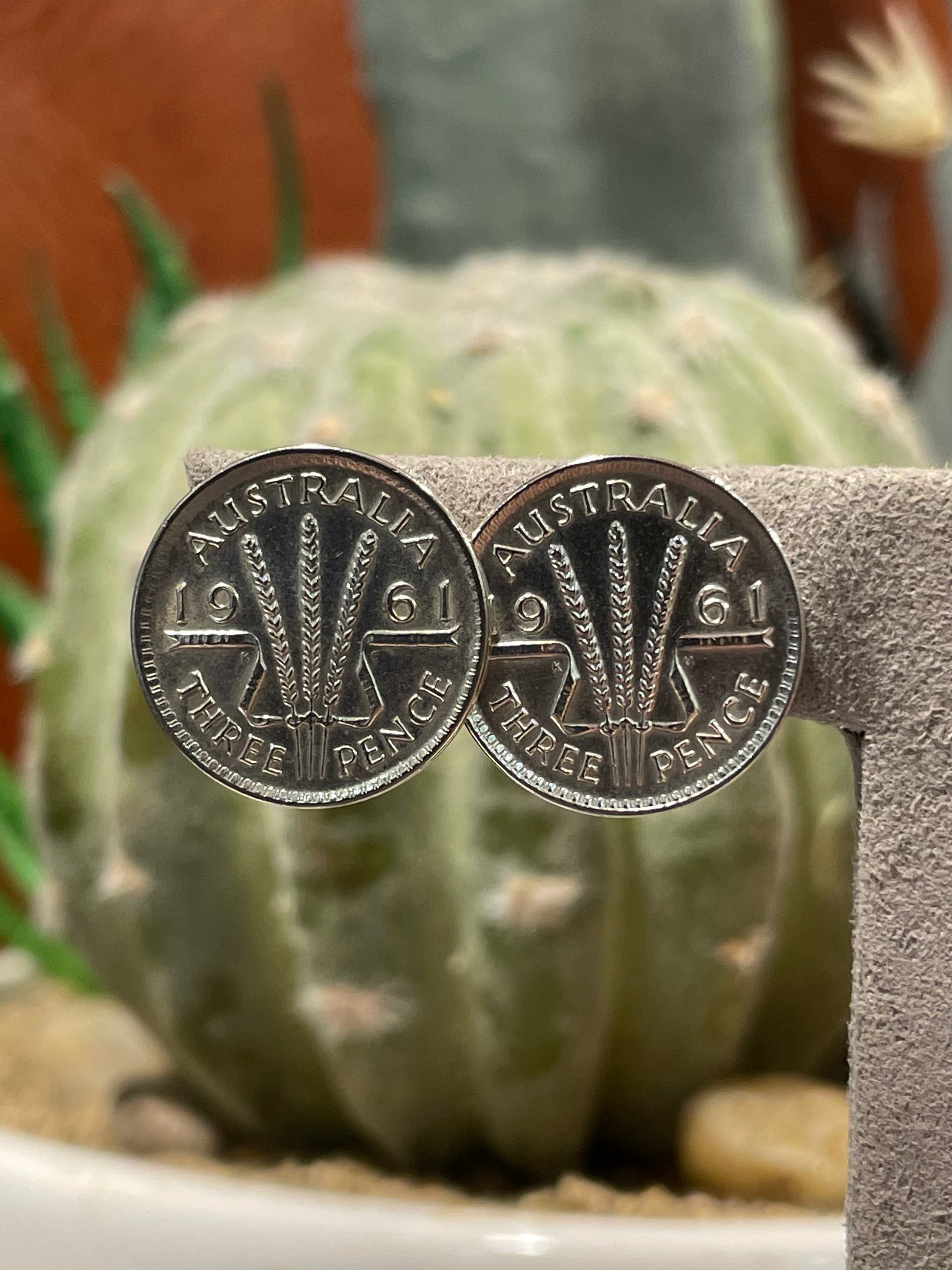 Three pence &amp; Six Pence Coin studs