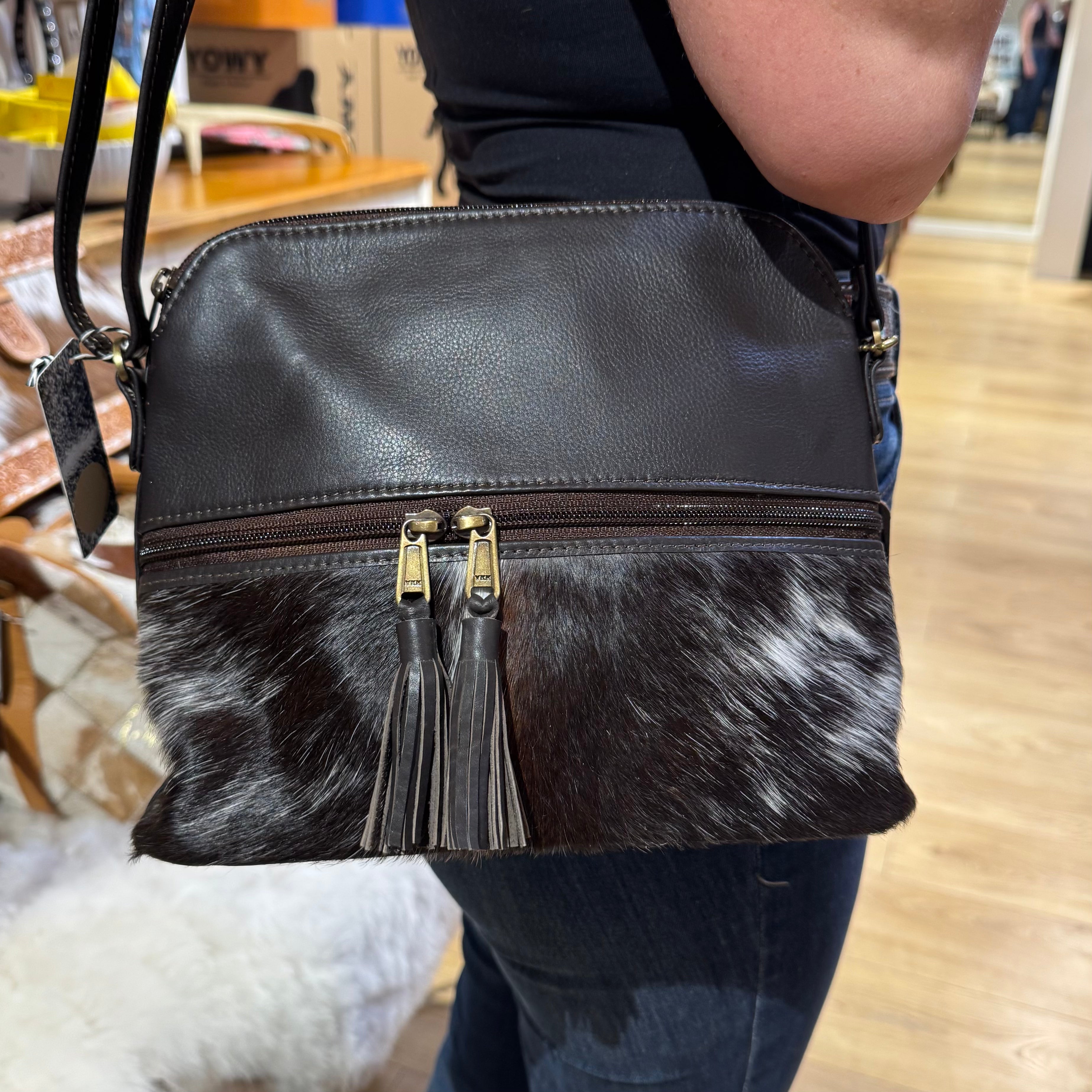 Double Tassel chocolate Handbag 