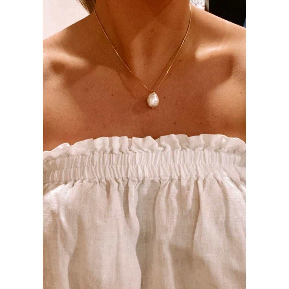 Spanish Faux Pearl Gold Necklace