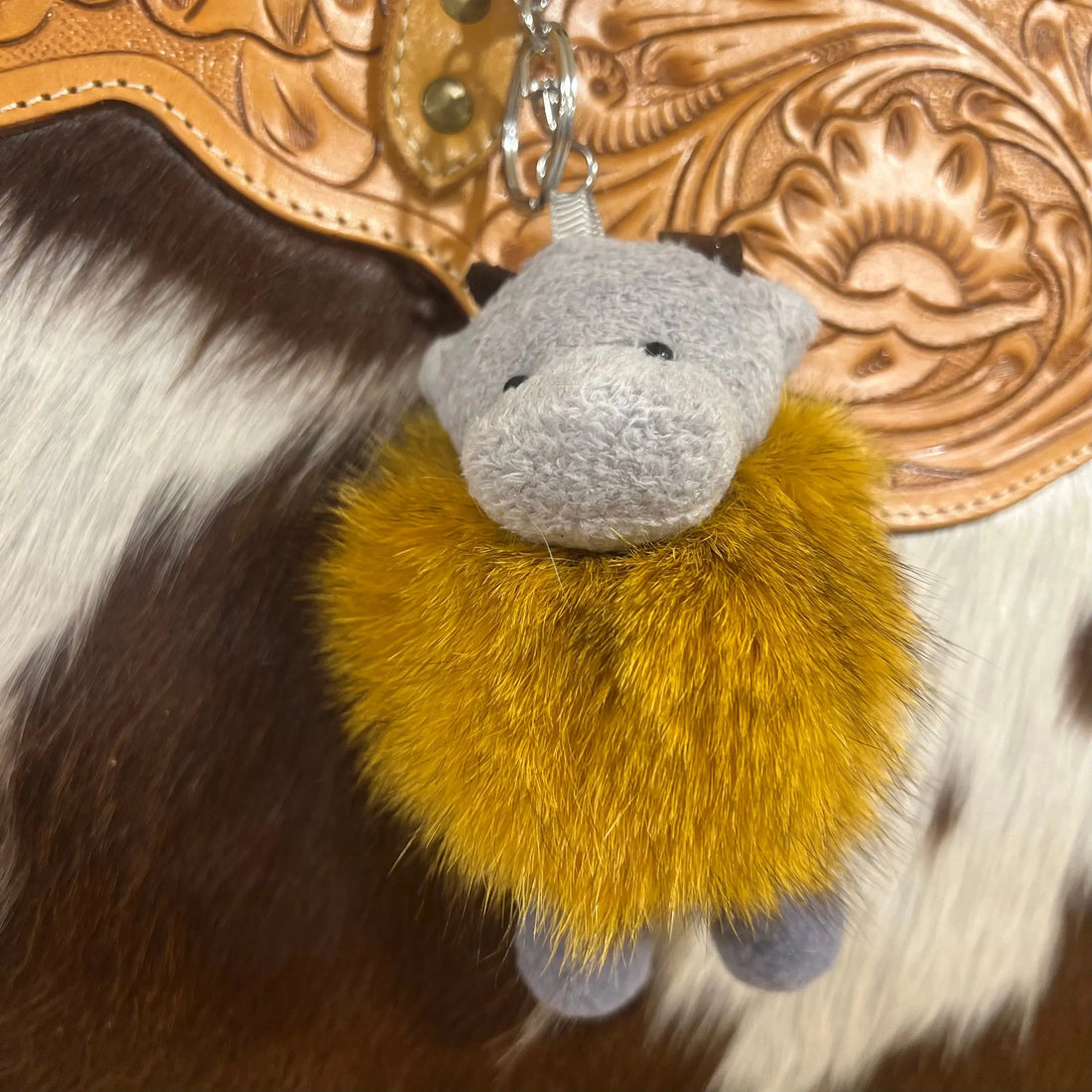 Cow Keychain brown