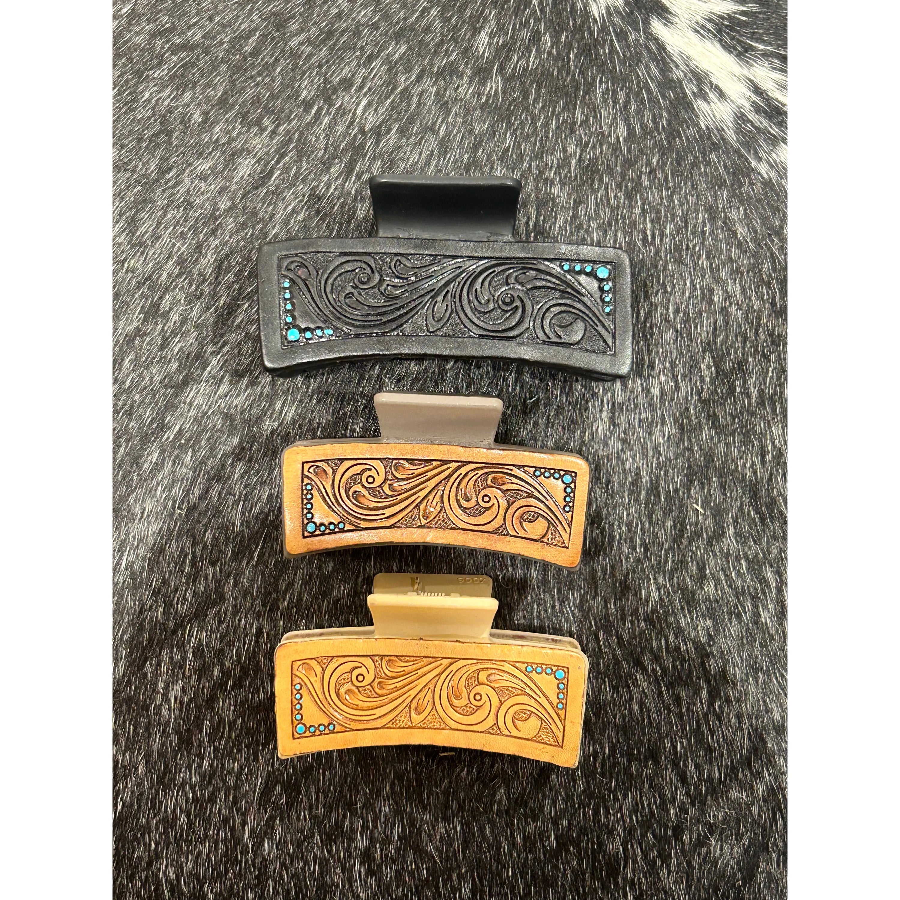 Tooling Leather Hair Clip