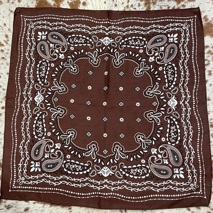 Brown Paisley Bandana 