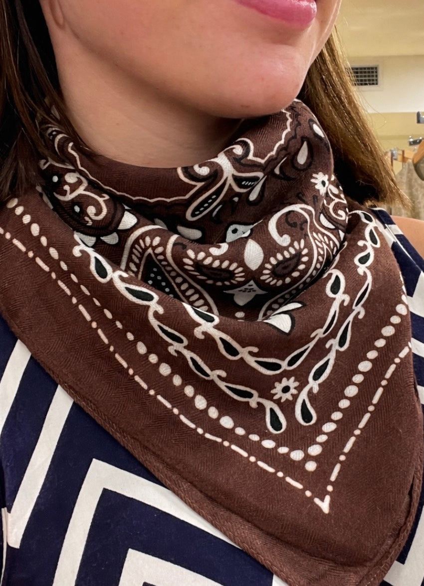 Brown Paisley Bandana 