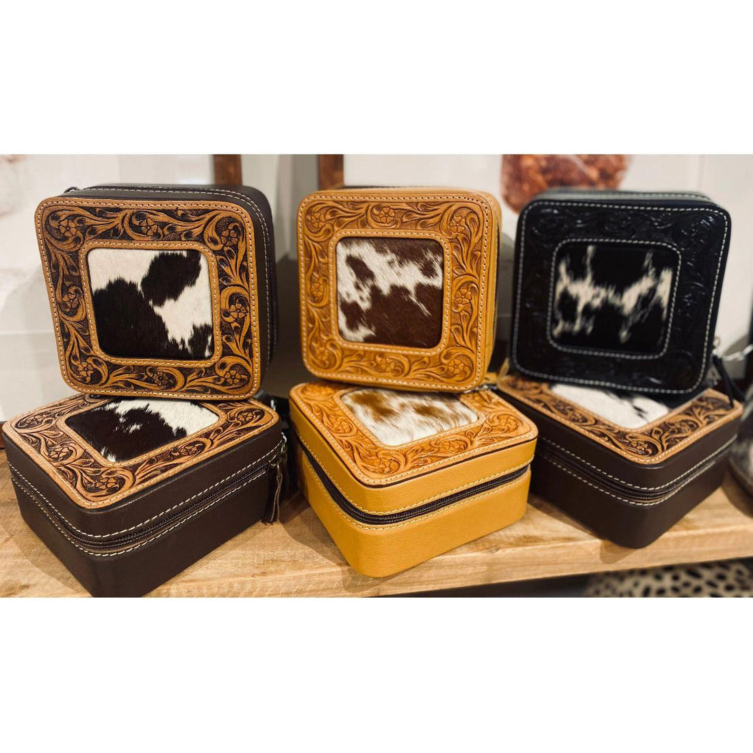 Tooled and Hide Jewellery Box