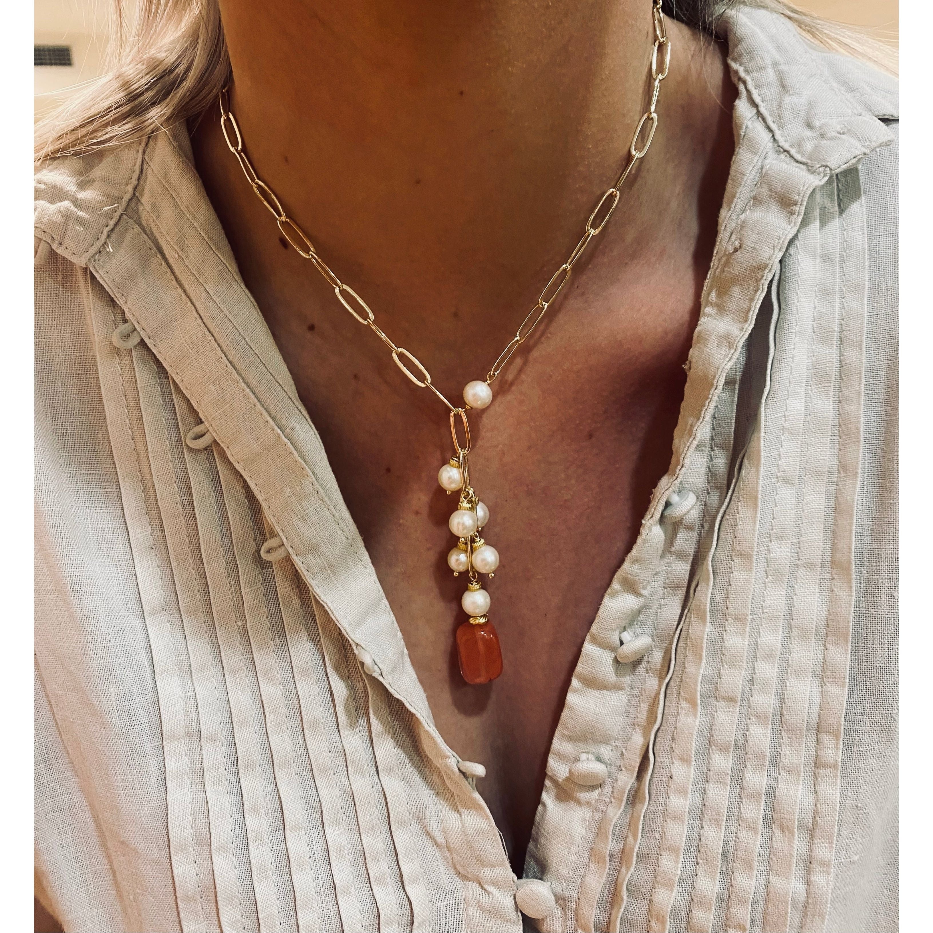 Pearl and online gold chain