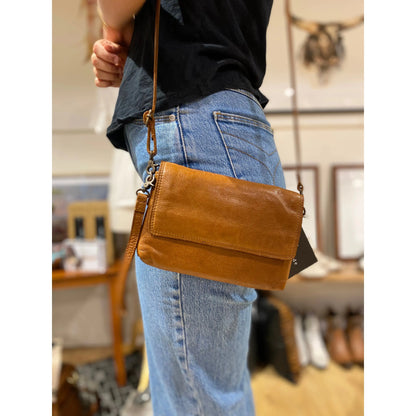 Tan Leather Clutch Sling 