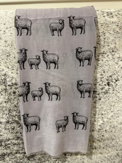 Sheep family scarf
