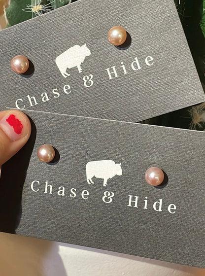 Pink Pearl Studs 