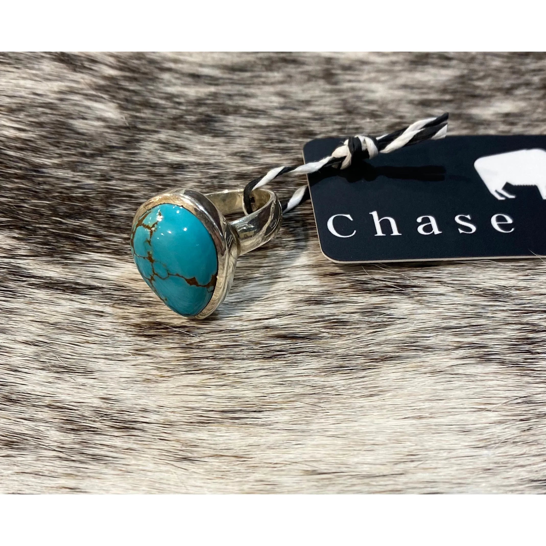 Tear Drop Turquoise and Silver Ring 